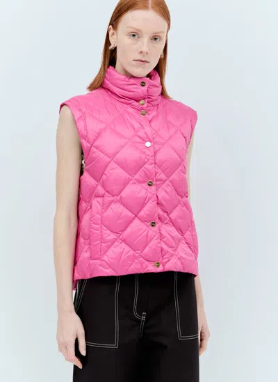 Max Mara Water-resistant Canvas Gilet In Pink