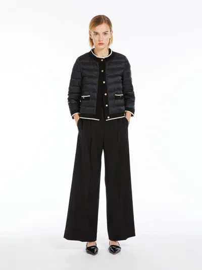 Max Mara Water-resistant Canvas Short Jacket In Black
