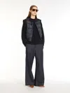 Max Mara Water-resistant Technical Canvas Cropped Gilet In Midnightblue