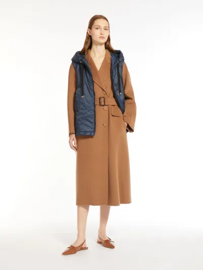 Max Mara Water-resistant Technical Canvas Gilet In Navy
