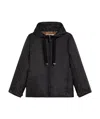 Max Mara Black Jacket With Oversized Silhouette And Drawstring Hood In Black