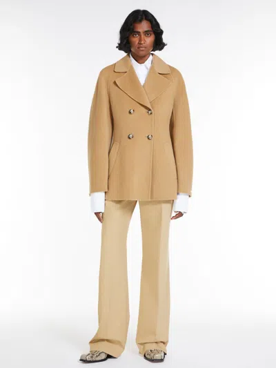 Max Mara Waterproof Gabardine Boyfriend Trousers In Beige