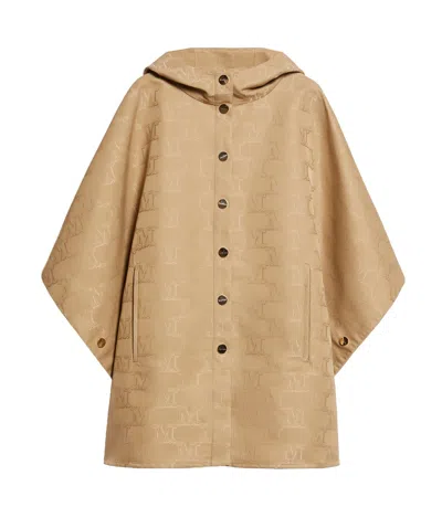 Max Mara Waterproof Jacquard Cloak In Multicolor