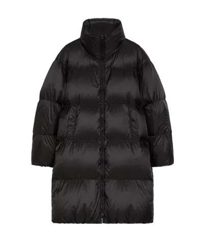 Max Mara Waterproof Long Down Jacket In Black