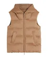 Max Mara Waterproof Taffeta Double-faced Quilted Vest In Brown