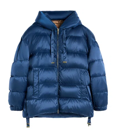 Max Mara Waterproof Taffeta Padded Jacket In Blue