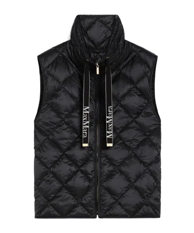 Max Mara Waterproof Technical Canvas Vest In Black