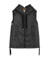 Max Mara Canvas Drawstring Hooded Sleeveless Gilet In Black