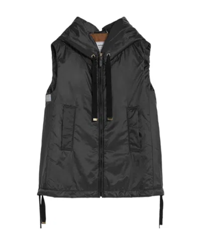 Max Mara Waterproof Technology Hooded Vest In Black
