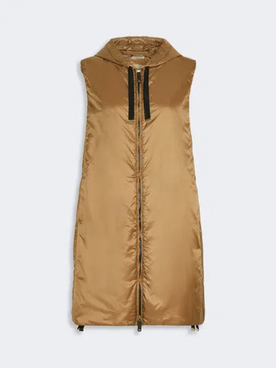 Max Mara Water-repellent Canvas Gilet In Neutral