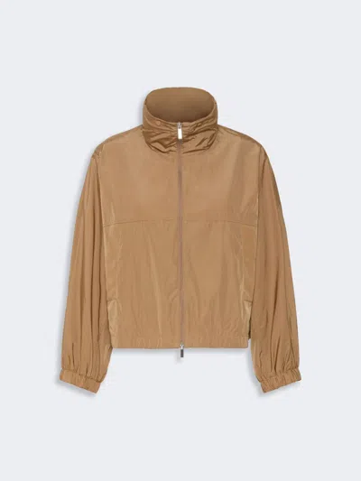 Max Mara Water-repellent Canvas Windbreaker In Brown