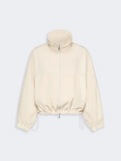 Max Mara Water-repellent Canvas Windbreaker In Neutral