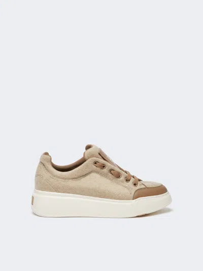 Max Mara Water-repellent Cashmere Trainers In Brown