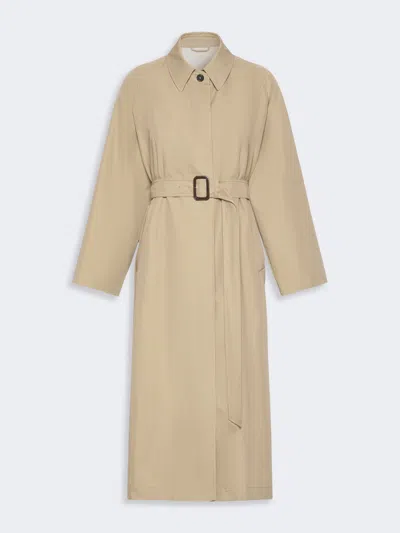 Max Mara Water-repellent Gabardine Trench Coat In Beige