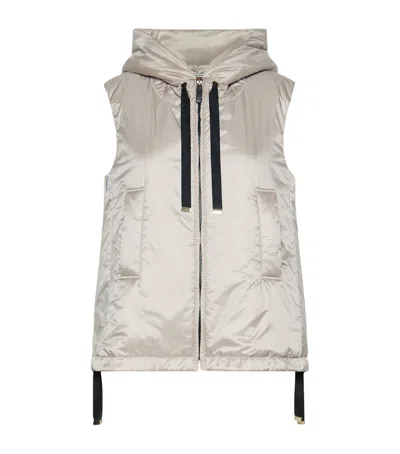 Max Mara Water-repellent Hooded Gilet In Neutral
