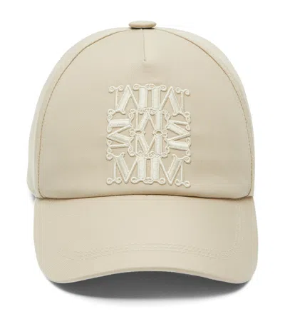 Max Mara Water-repellent Monogram Baseball Cap In Neutral
