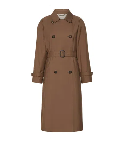 Max Mara Water-repellent Trench Coat In Brown