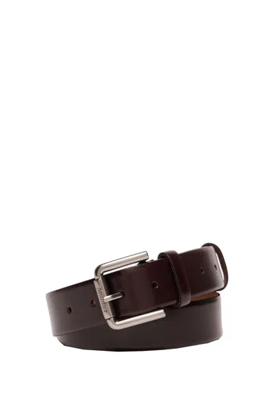 Max Mara Buffed Leather Belt In Dark Brown