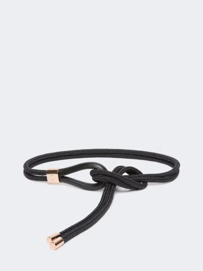 Max Mara Waxed Cotton Belt In Black