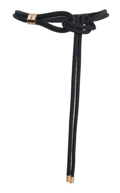 Max Mara Waxed Cotton Tubular Belt In Black