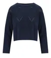 Max Mara Abbozzi Blue Crewneck Sweater In Blue