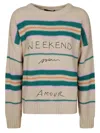 Max Mara Weekend Angus Maglia Grana Di Riso Ricamo In Beige