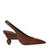 Max Mara Weekend Arito Brown Slingback Pump In Multi