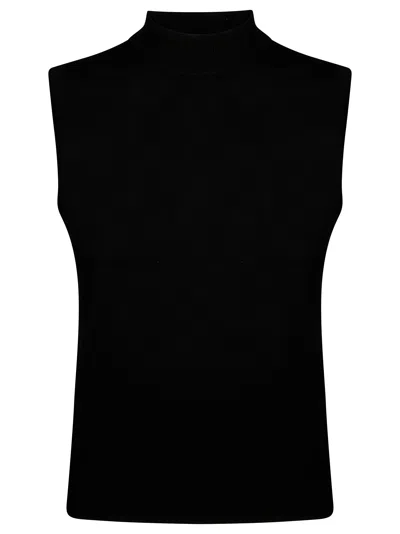 Max Mara Weekend Belgio Top Spalla Larga In Maglia In Black
