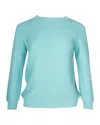Max Mara Weekend By  Crewneck Knit Sweater In Blue Cotton In Blue