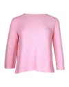 Max Mara Weekend By  Crewneck Knit Sweater In Pink Cotton In Pink