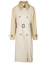 Max Mara Weekend Lightweight Gabardine Trench Coat With Color-blocked Details In Gray