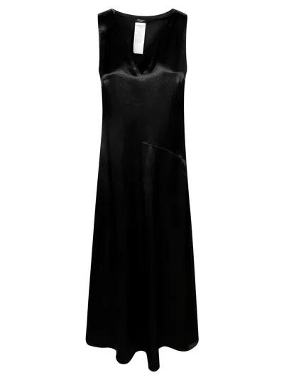 Max Mara Weekend Cima Abito Scollo V Raso In Black