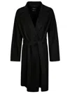 Max Mara Totem Wrap Coat In Black