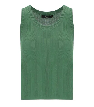 Max Mara Weekend Cose Green Top In Animal Print
