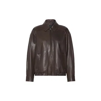 Max Mara Weekend Weekend Cose Leather Jacket In Brown