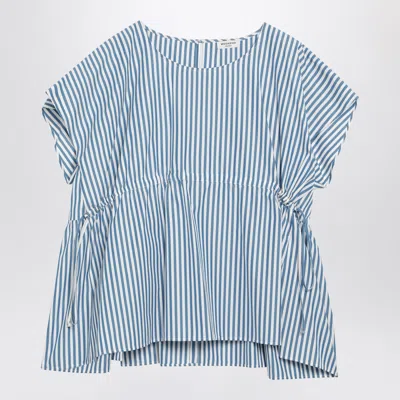 Max Mara Weekend Cotton Poplin Blouse In Blue