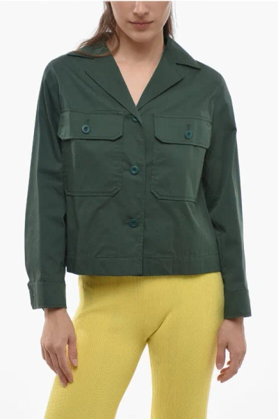 Max Mara Weekend Cropped Fit Abissi Saharan Shirt In Green