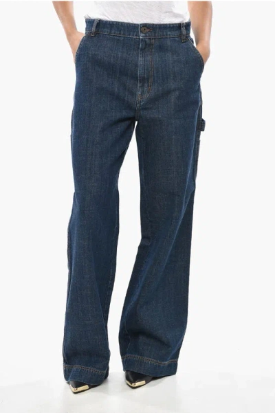 Max Mara Weekend Dark Washed Divinia Wide Leg Denims 27cm In Blue