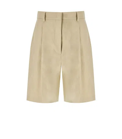 Max Mara Weekend Ecuba Beige Bermuda Shorts In Neutral