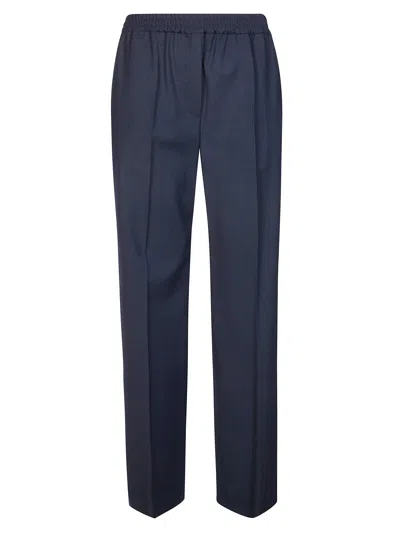 Max Mara Weekend Elastic Waist Wool Trousers For Women In Blue