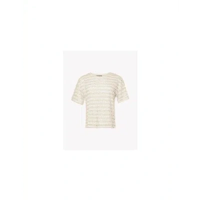 Max Mara Weekend Falla Striped Short Sleeve T-shirt Col: Beige Stripe, In Neturals