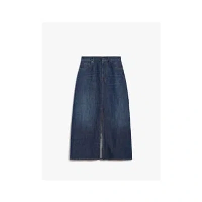 Max Mara Weekend Gelada Denim Front Slit Skirt Size: 14, Col: Blue