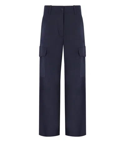 MAX MARA MAX MARA WEEKEND HIDALGO BLUE CARGO TROUSERS