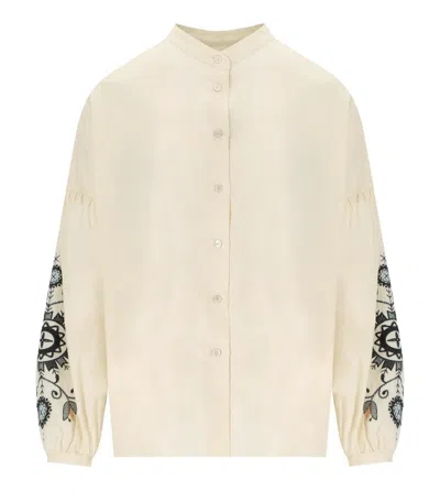 Max Mara Ilex Ecru Shirt In Gold