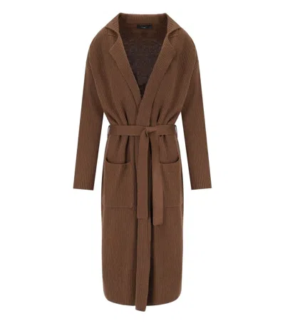 Max Mara Weekend Kabul Brown Belted Cardigan