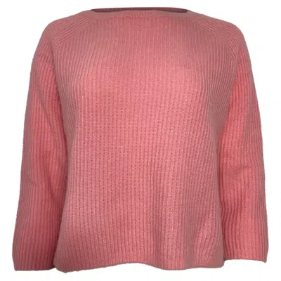 Max Mara Weekend Knitted Crewneck Sweater In Pink Wool