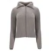 Max Mara Weekend Knitted Zipped Sweater In Grey Wool In Grey