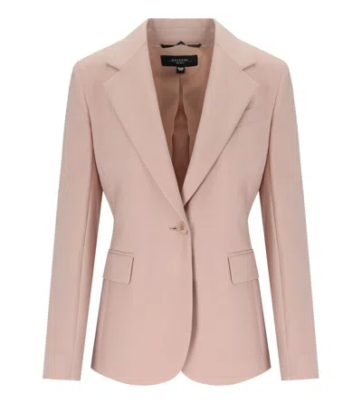 Max Mara Weekend Lamine Pink Single Breasted Blazer In Neutral