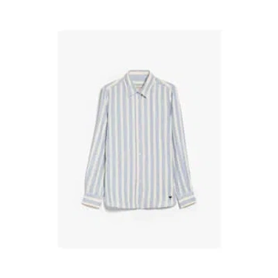 Max Mara Weekend Lari Linen Striped Long Sleeve Shirt Col: Blue Stripe