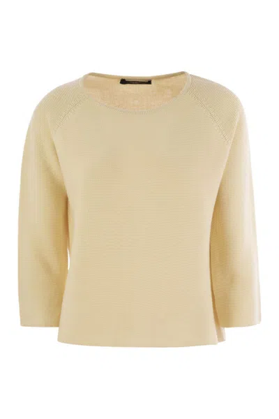 Max Mara Weekend  Addotto - Cotton Yarn Sweater In Yellow
